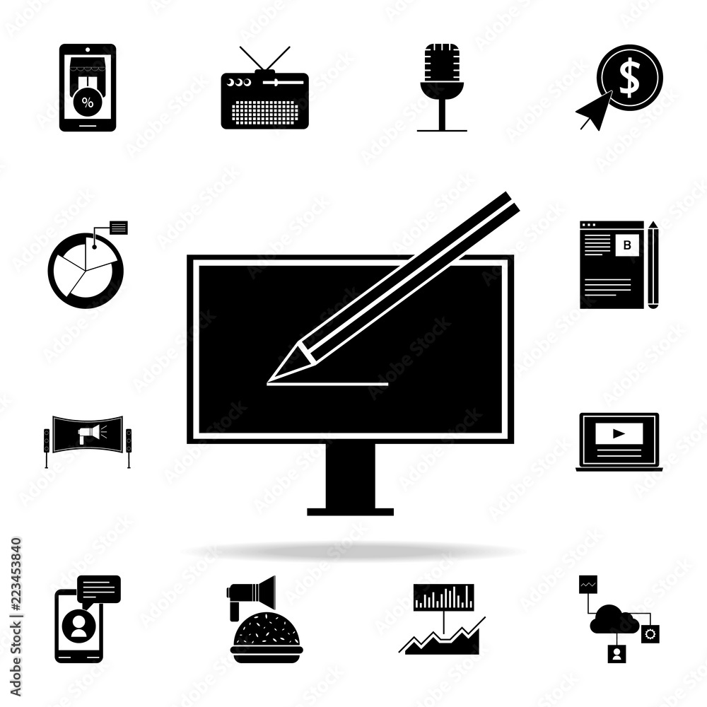 Poster web design icon. digital marketing icons universal set for web and mobile