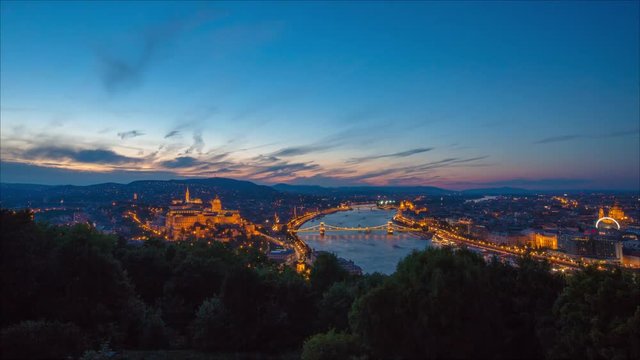 Timelapse of the View from Citadella of Budapest.