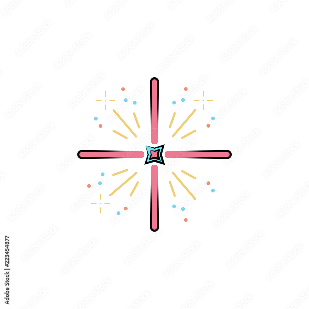 Poster firework colored icon. element of colored circus icon for mobile concept and web apps. color firewor
