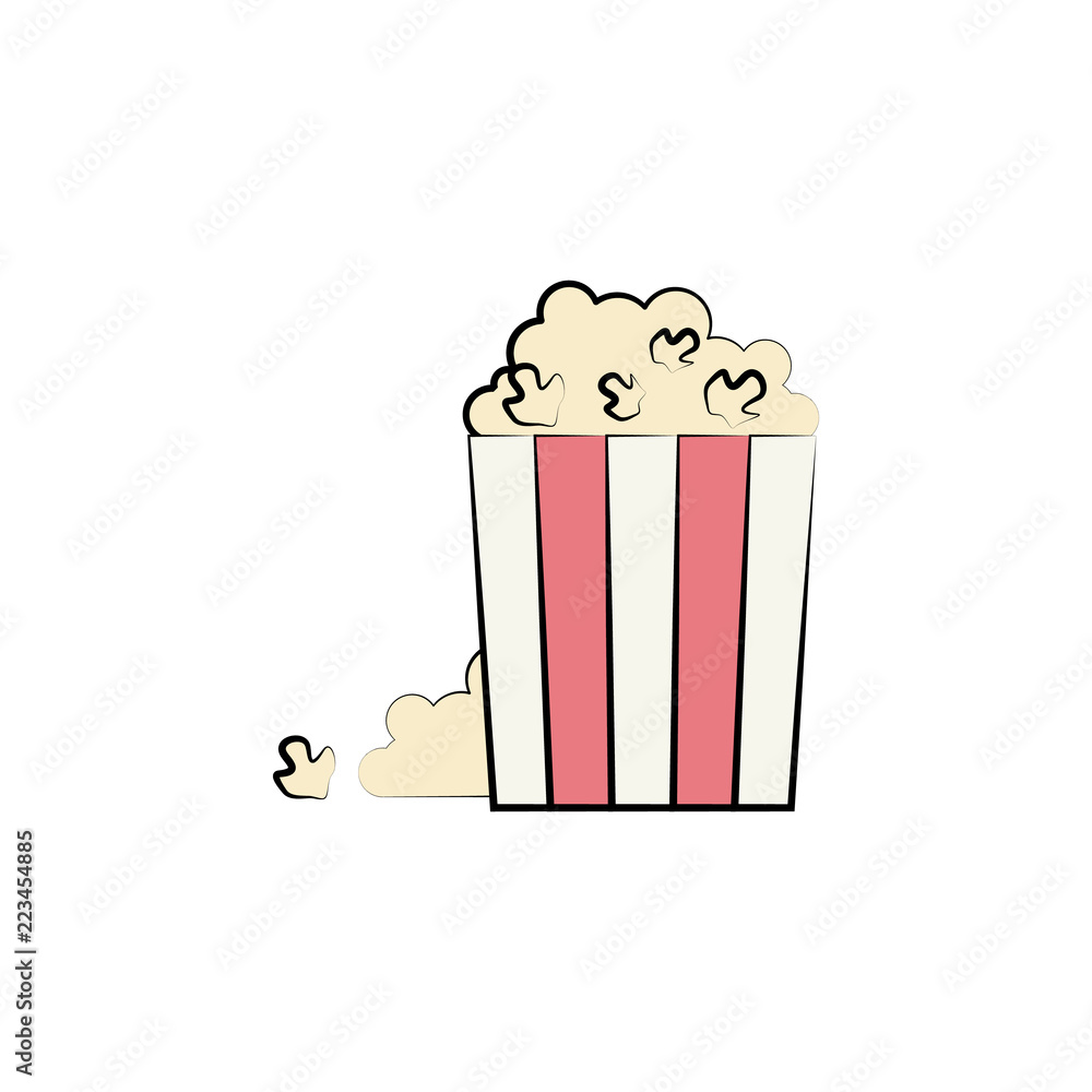 Poster popcorn colored icon. element of colored circus icon for mobile concept and web apps. color popcorn 