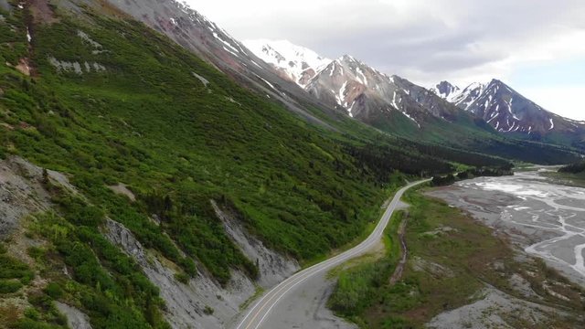 A flight over some mountain near Paxton AK.