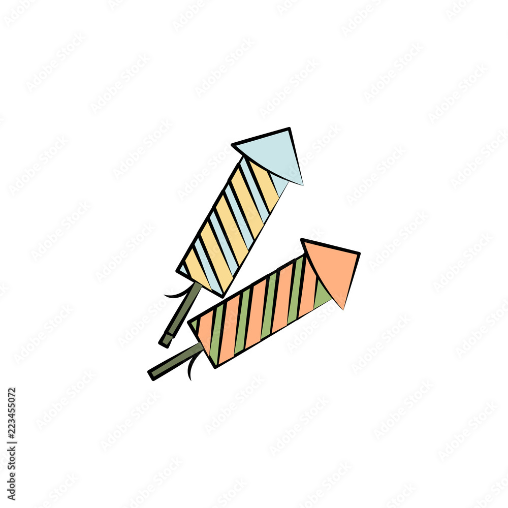 Poster fireworks colored icon. element of colored circus icon for mobile concept and web apps. color firewo