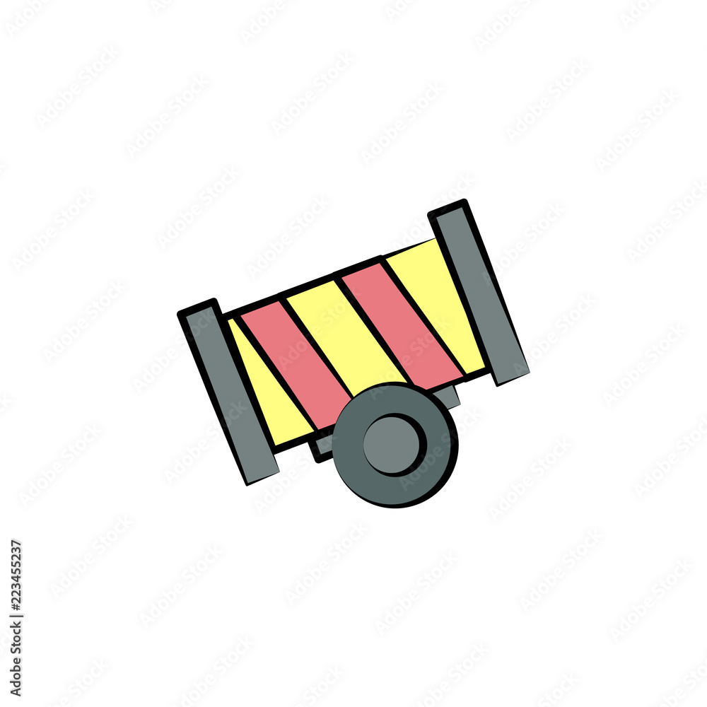 Poster circus gun colored icon. element of colored circus icon for mobile concept and web apps. color circu