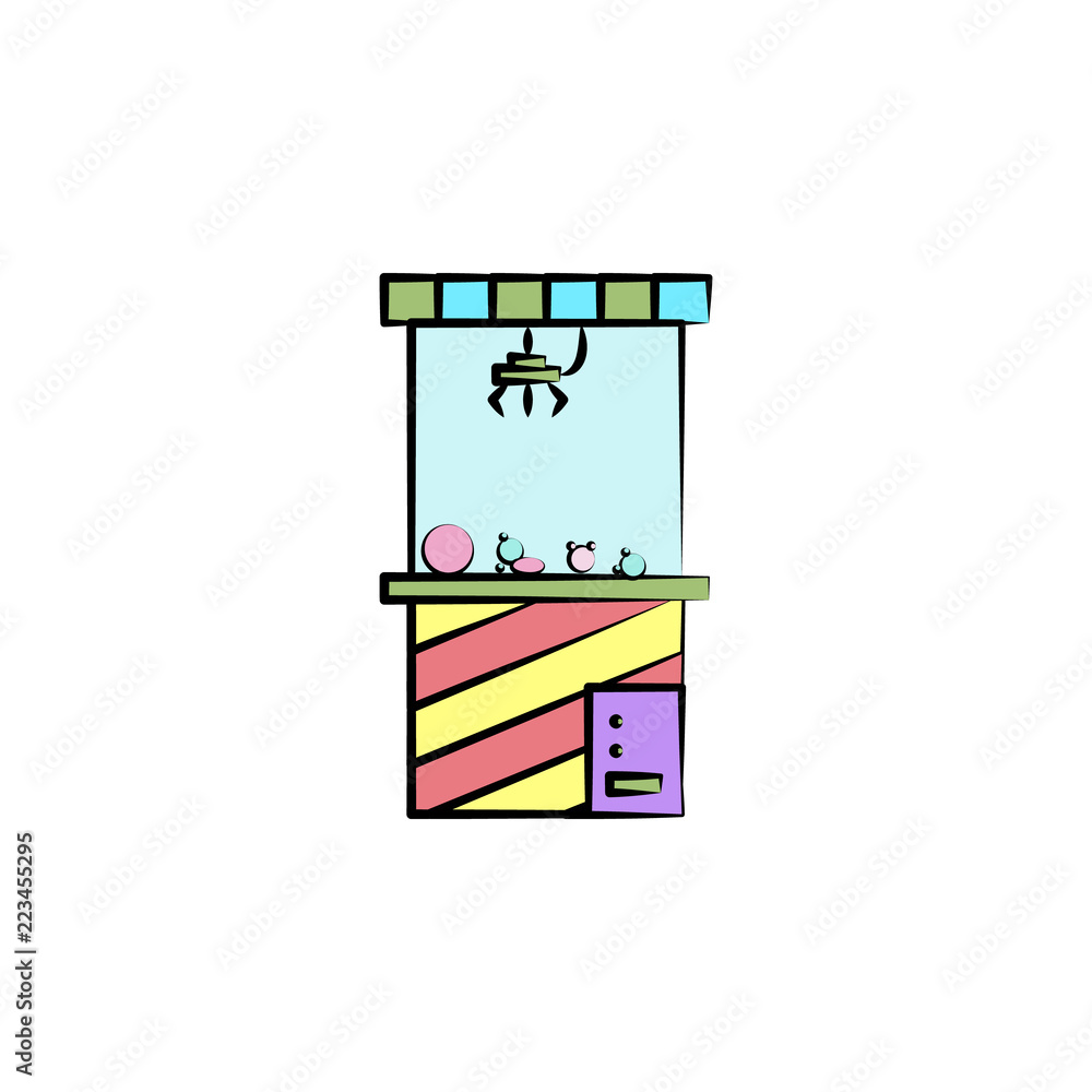 Poster machine with toys colored icon. element of colored circus icon for mobile concept and web apps. colo