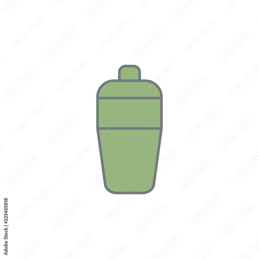 Poster thermos with coffee colored icon. element of colored coffee icon for mobile concept and web apps. co