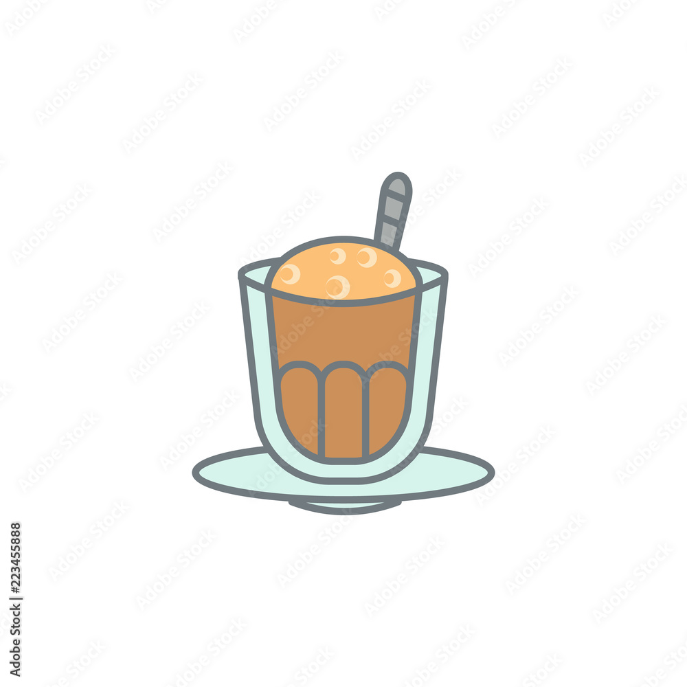 Poster cappuccino colored icon. element of colored coffee icon for mobile concept and web apps. color cappu