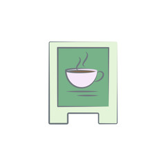 road sign of coffee colored icon. Element of colored coffee icon for mobile concept and web apps. Color road sign of coffee icon can be used for web and mobile