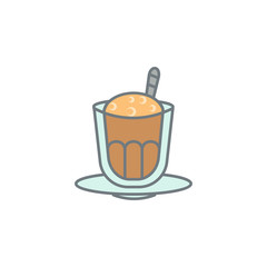 cappuccino colored icon. Element of colored coffee icon for mobile concept and web apps. Color cappuccino icon can be used for web and mobile