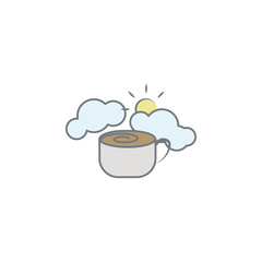 morning coffee colored icon. Element of colored coffee icon for mobile concept and web apps. Color morning coffee icon can be used for web and mobile