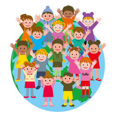 子供　地球　グローバル