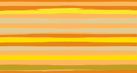 Orange, Brown Lines Seamless Summer Pattern, Vector Watercolor Sailor Stripes. Retro Vintage Grunge Fabric Fashion Design Horizontal Brushstrokes. Simple Painted Ink Trace, Geometric Cool Autumn Print