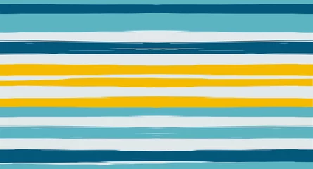 Navy Watercolor Horizontal Seamless Sailor Stripes. Geometric Vintage Summer Maritime Texture Prints. Hand Painted Male or Female T-Shirt Autumn Ocean Pattern. Blue Sea Watercolor Sailor Stripes.