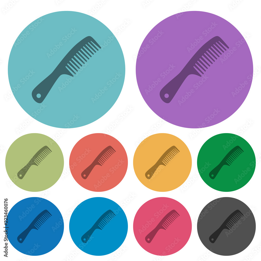 Poster comb with handle color darker flat icons