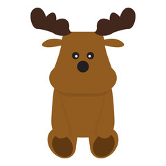 Isolated stuffed moose toy