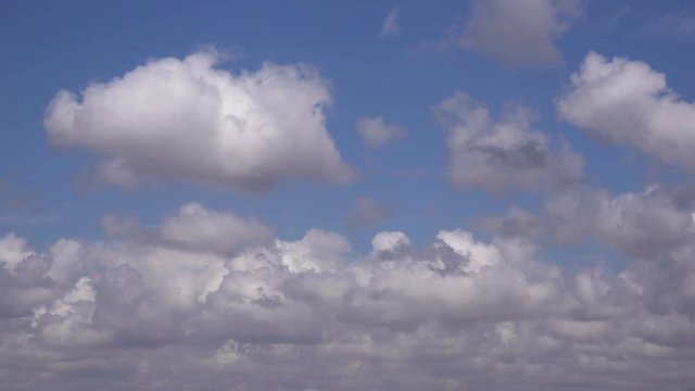 Time apse white clouds on the  blue sky,  wide angle lens