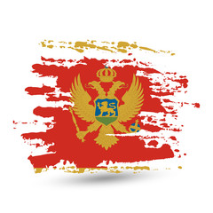 Grunge brush stroke with Montenegro national flag