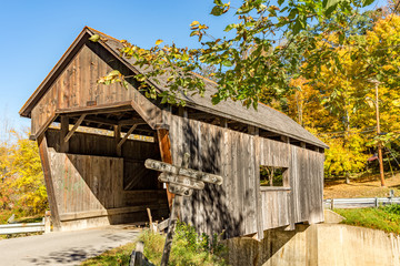 A Covered Bridge in Vermont in Autumn