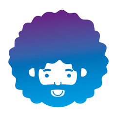 young man with afro head avatar character