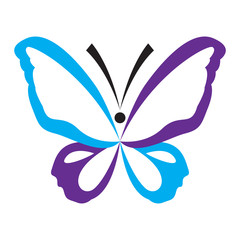 Colored abstract beautiful butterfly icon