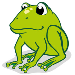 Illustration of a sitting frog. Ideal for educational and cultural materials