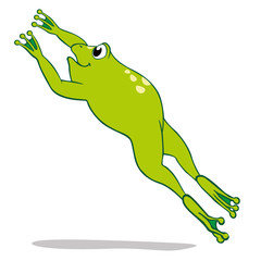 Illustration of a jumping frog. Ideal for educational and cultural materials
