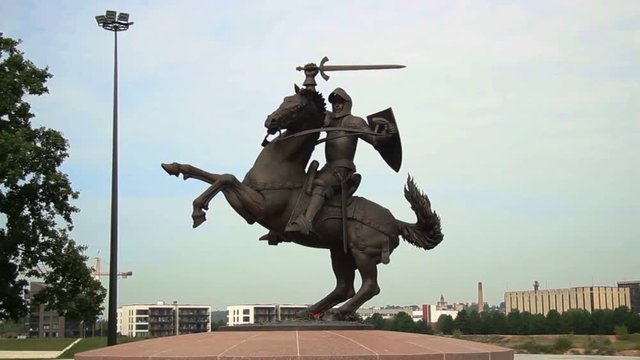 Monument to Vytis in Kaunas, Lithuania