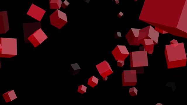 Cubos rojo en fondo negro