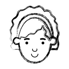 beautiful and young woman head