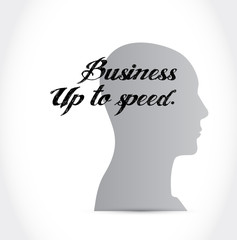 Business up to speed thinking sign concept