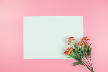 blank card with flowers