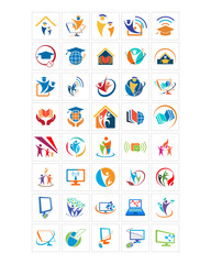 Fototapeta premium graduation computer image vector icon logo symbol set