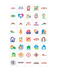 variation mixed real estate image vector icon logo symbol set