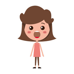 cartoon woman surprised kawaii character