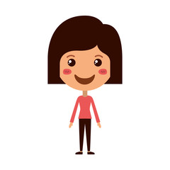 cartoon woman happy kawaii character