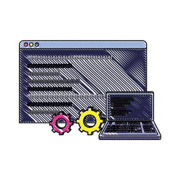 grated laptop and website with data program code