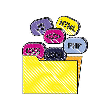 grated folder file with programming code technology