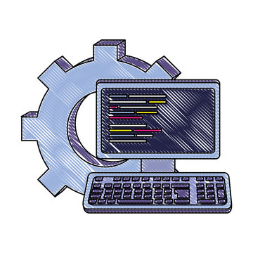 grated computer technology code program and gear