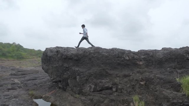Walking on the rocks of rasulpur, vadodara, gujarat and watching beautiful  view