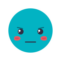cartoon angry head kawaii character
