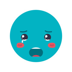 cartoon crying head kawaii character