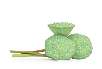 closeup Lotus seed Isolated on the white background