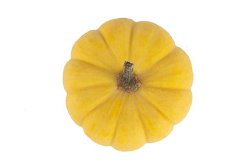 Top view pumpkin isolated on white background.