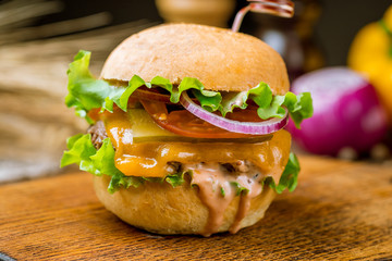 Burger with meat