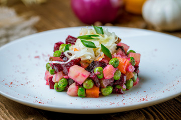 Vinaigrette on a white plate