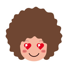 cartoon head man in love kawaii character