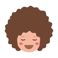 cartoon happy man head kawaii character