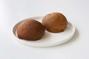 bread on a white tray