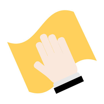 hand wiping yellow cloth clean clip art preview
