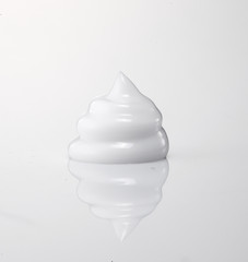 the shape of a white cream