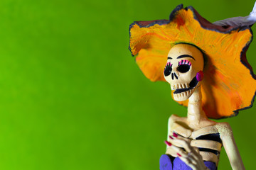 Catrina, día de muertos, tradición en México en 2 de Noviembre fiesta y folclore lleno de color